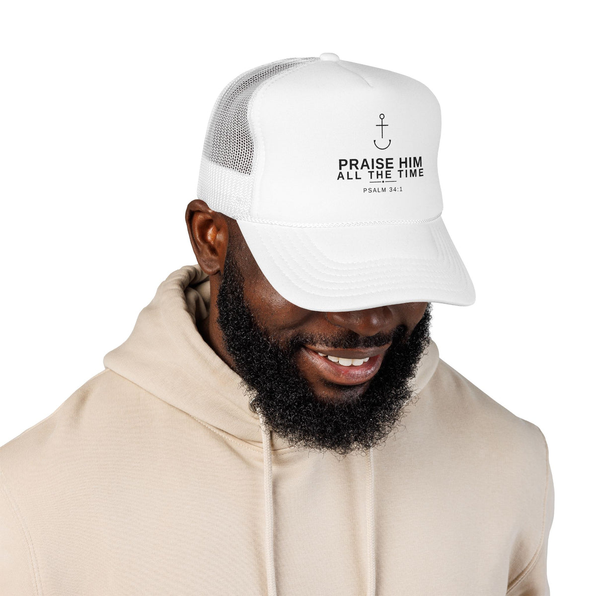 PraiseAnchor — Praise Him All The Time Trucker Hat