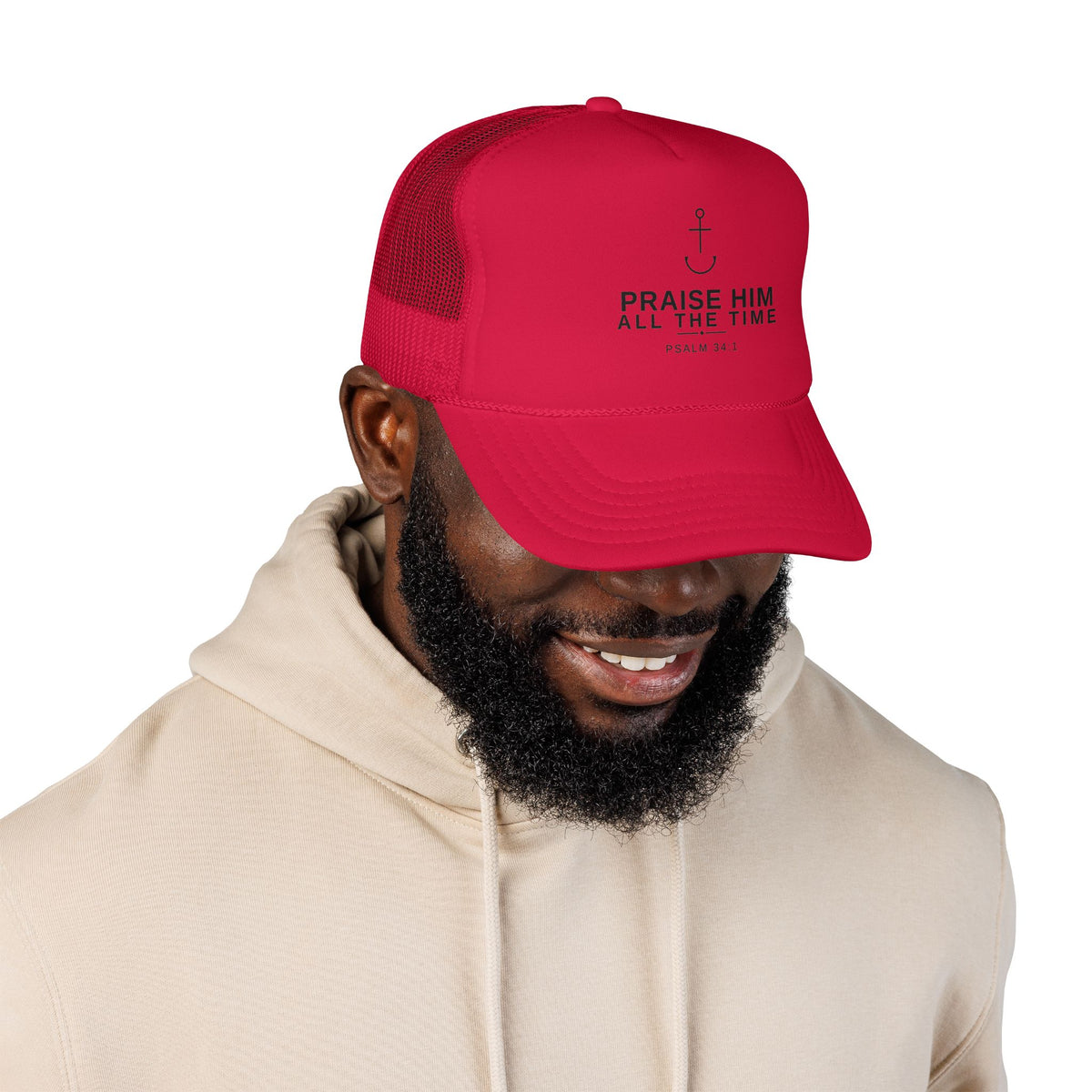 PraiseAnchor — Praise Him All The Time Trucker Hat